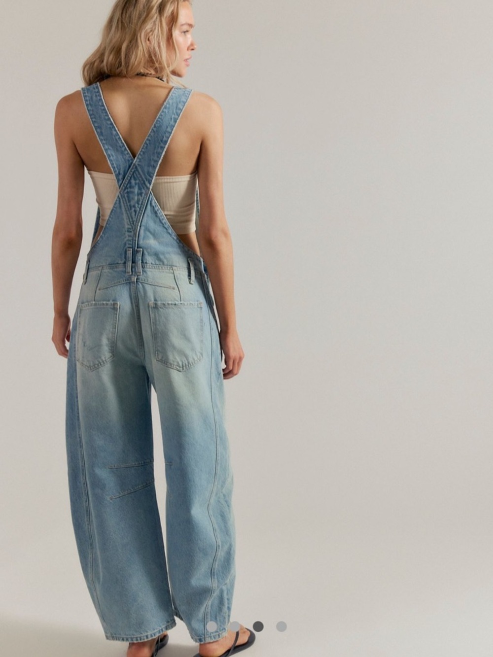 We The Free Good Luck Barrel Overalls XL – Wide Leg Denim Dungarees - Picture 3 of 12